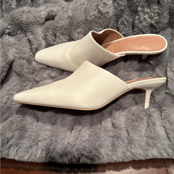 Nordstrom White Leather Mules with Sleek Minimalist Design - Picture 5 of 13